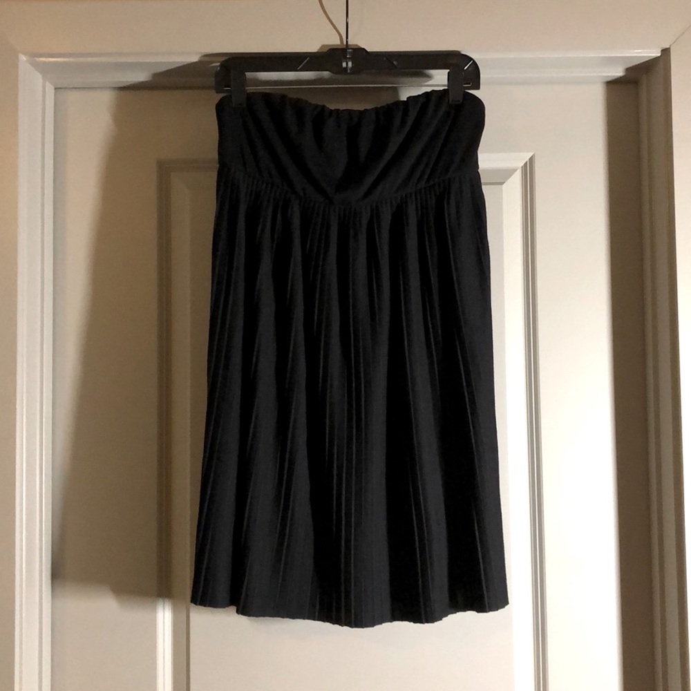 The Limited Cotton Black Strapless Dress w/Pleats